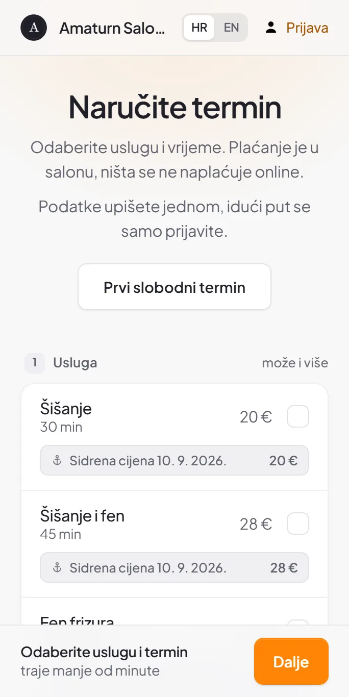 Isto naručivanje na mobitelu